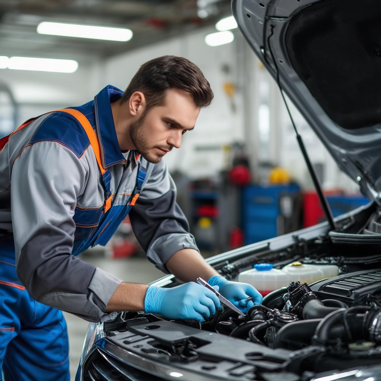 Mechanic performing general auto service